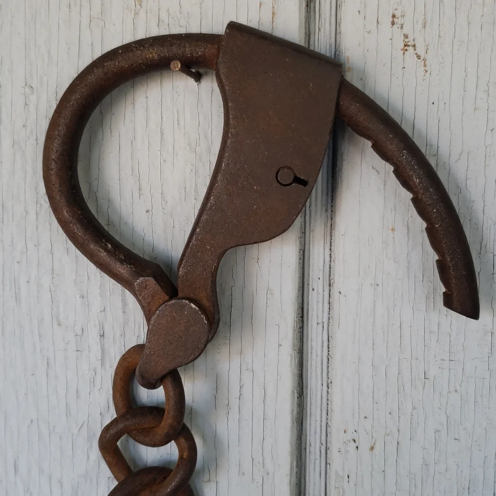 1800s Handcuffs Antique Tower's Double Lock Swivel Link Handcuffs - Picture 5 of 15